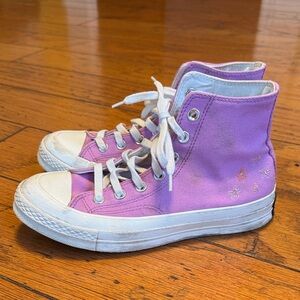 Converse Kids High-Top Sneakers in Lavender and White